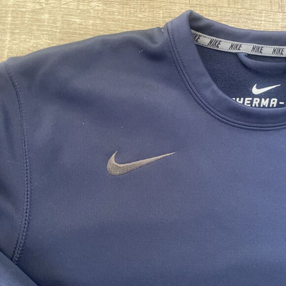 Nike Therma Fit Activewear Crewneck Sweatshirt Blue Small Pullover Therma-Fit - Picture 2 of 16